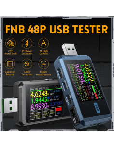 Probador USB FNIRSI FNB48P 4-24V 6.5A Pantalla LCD Color 2