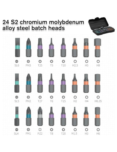 Juego de destornillador de trinquete magnético 24 en 1 Genérico