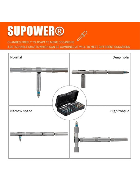 Juego de destornillador de trinquete magnético 24 en 1 Genérico