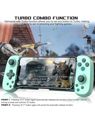 Controlador de Juegos Móvil arVin para Android/iOS - Gamepad Inalámbrico