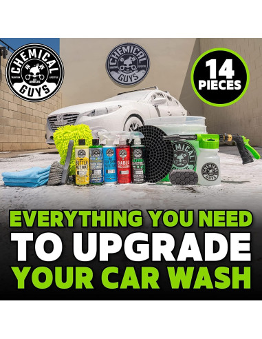 Kit de Lavado de Autos Chemical Guys 14 Piezas con Jabón 473 ml