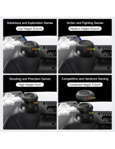 Empuñaduras Joystick JEMDO para PS5/PS4/Switch Pro, 6 Piezas 2