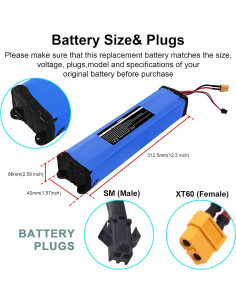 Batería de Reemplazo 36V 7500mAh CPZZ para Scooter Hiboy S2/KS4 2