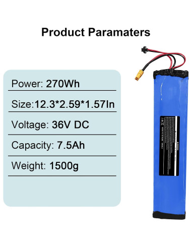 Batería de Reemplazo 36V 7500mAh CPZZ para Scooter Hiboy S2/KS4