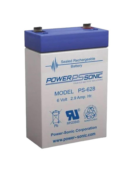 Batería de Plomo Sellada Power Sonic PS628 6V 2.9Ah