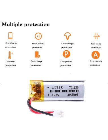 Batería de polímero de litio 3.7V 300mAh BIHUADE 701230