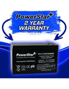 Batería AGM PowerStar 12V 7Ah F2 - Sin Mantenimiento 2