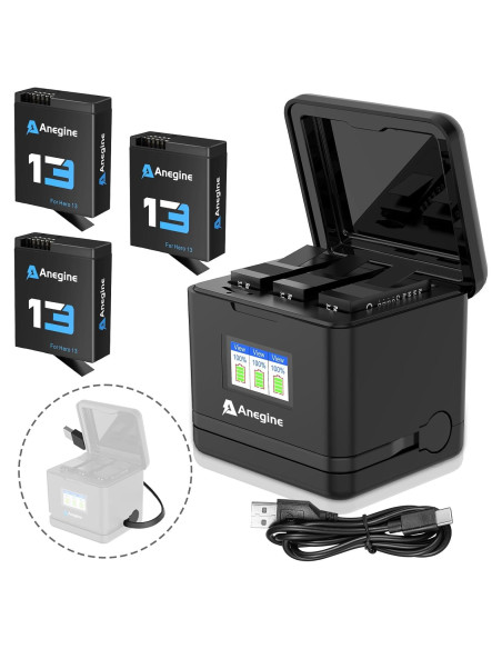 Baterías Anegine Hero 13 2300mAh + Cargador LCD 3 Canales
