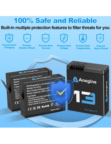 Baterías Anegine Hero 13 2300mAh + Cargador LCD 3 Canales