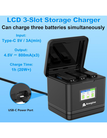 Baterías Anegine Hero 13 2300mAh + Cargador LCD 3 Canales