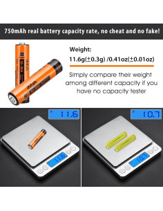 Baterías Recargables iMah AAA 750mAh 1.2V - Paquete de 8 2