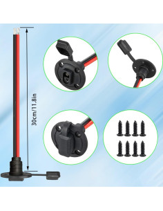 Conector SAE 14AWG a Prueba de Climas 30cm NEWNEWLIU 2