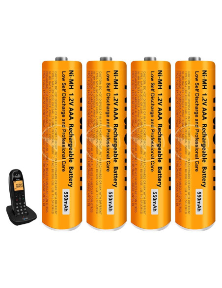 Paquete de 4 Baterías Recargables NiMH AAA 1.2V 550mAh Panasonic