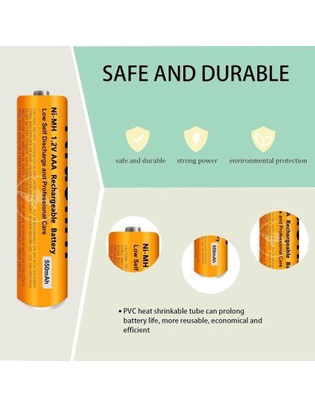 Paquete de 4 Baterías Recargables NiMH AAA 1.2V 550mAh Panasonic