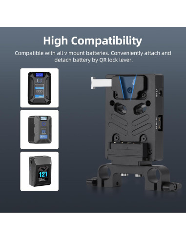 Placa de Batería V Mount Nitze N21-D7 con USB-C y D-tap