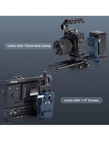 Placa de Batería V Mount Nitze N21-D7 con USB-C y D-tap