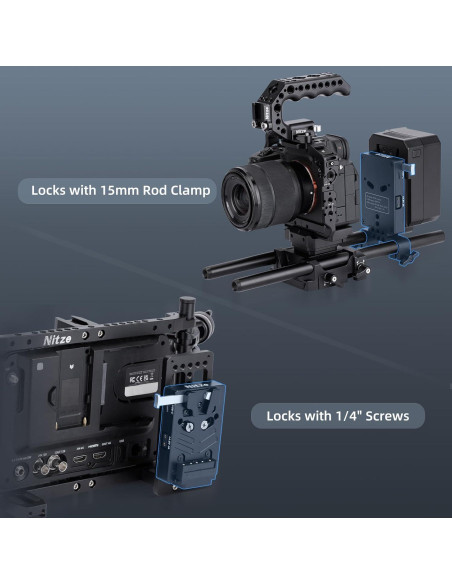 Placa de Batería V Mount Nitze N21-D7 con USB-C y D-tap