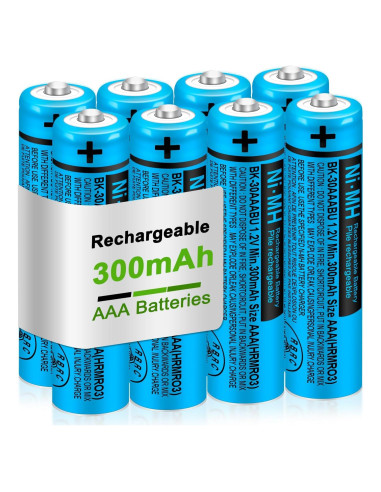 Baterías Recargables AAA 300mAh BK-30AAABU Panasonic - 8 Piezas
