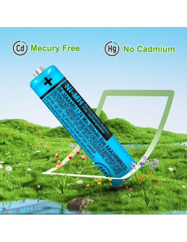 Baterías Recargables AAA 300mAh BK-30AAABU Panasonic - 8 Piezas