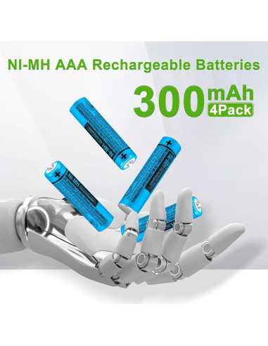Baterías Recargables AAA 300mAh BK-30AAABU Panasonic - 8 Piezas