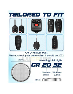 Baterías CR2032 Lucrum para Llave Ford - Paquete de 2 2