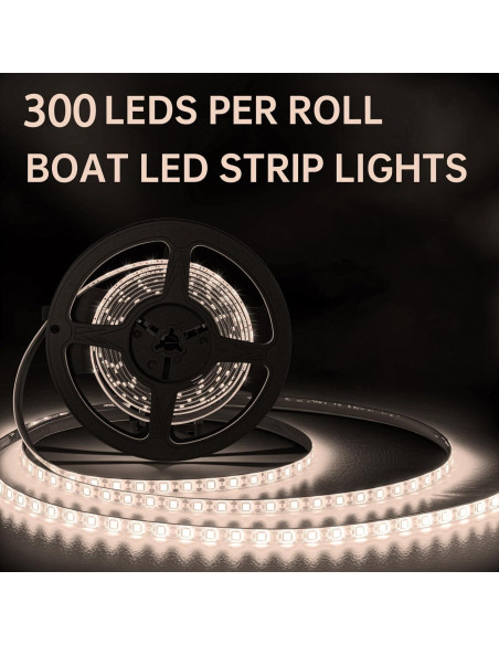 Luces LED Marinas en Tira Shangyuan 5m IP65 Batería Blanca