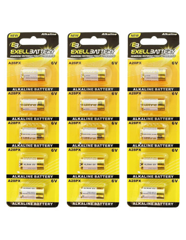 Batería Alcalina Exell A28PX 6V 165mAh Paquete de 3
