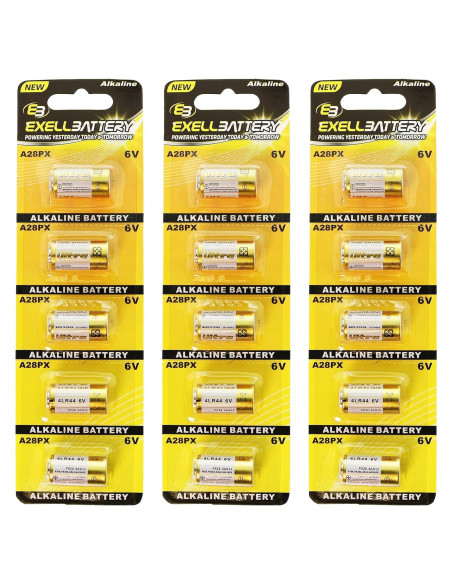 Batería Alcalina Exell A28PX 6V 165mAh Paquete de 3