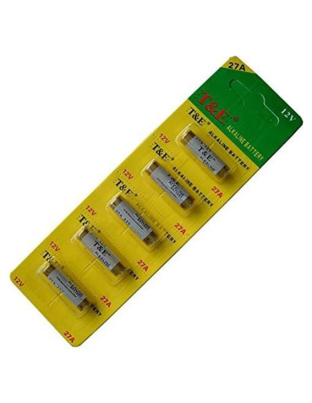 Batería Alcalina 27A MN27 12V T&E - 10 Unidades