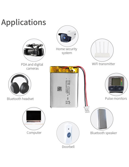Batería de polímero de litio EEMB 3.7V 1100mAh Lipo con JST