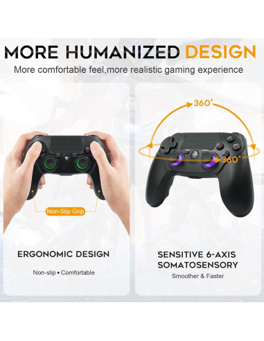 Controlador Inalámbrico Citnh para PS4 y PC - Morado y Verde