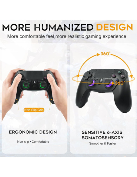 Controlador Inalámbrico Citnh para PS4 y PC - Morado y Verde