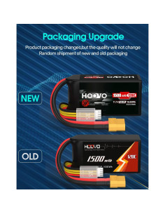 Batería LiPo HOOVO 3S 1500mAh 11.1V 120C XT60 - Paquete de 2 2