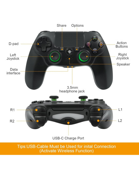 Controlador Inalámbrico Citnh para PS4 y PC - Morado y Verde