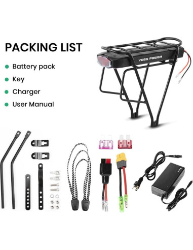 Batería de Ebike YS Yose Power 36V 13Ah para Motor 100-700W