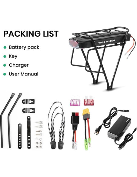 Batería de Ebike YS Yose Power 36V 13Ah para Motor 100-700W