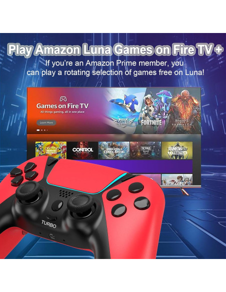 Controlador Inalámbrico Enstixsm para Amazon Luna Rojo