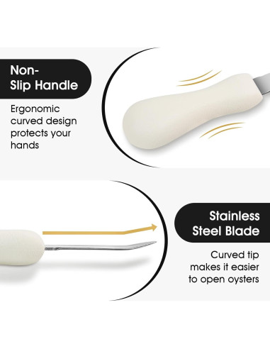 Cuchillo para abrir ostras SMLBJUTE + Guantes L resistentes a cortes