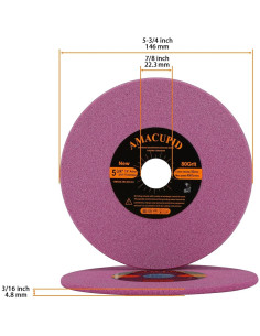 Rueda de Afilado de Motosierra AmaCupid 146 mm Óxido de Cromo 2