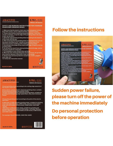 Rueda de Afilado de Motosierra AmaCupid 146 mm Óxido de Cromo