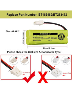 Batería Inalámbrica iMah Ryme B6 BT183482 2.4V 500mAh - Paquete de 3 2