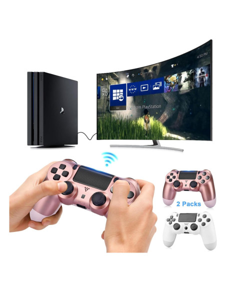 Controlador Inalámbrico Were66 PS4 - 2 Paquetes, Batería 1200 mAh