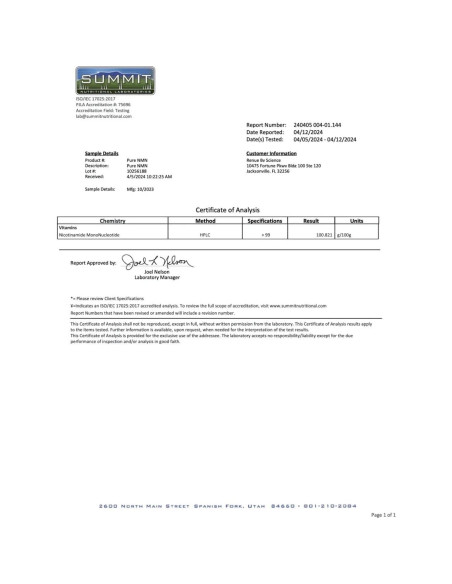 Polvo NMN Renue By Science 100g | 500mg por Porción | Rápida Absorción