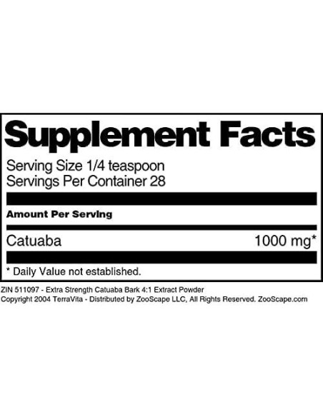 Extracto en polvo de catuaba 4:1 TerraVita 3 paquetes de 28.35 g