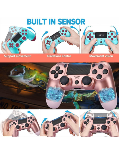 Controlador Inalámbrico Were66 PS4 - 2 Paquetes, Batería 1200 mAh