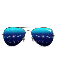 Gafas de Difracción GloFX Estilo Piloto Espejo Azul 3D