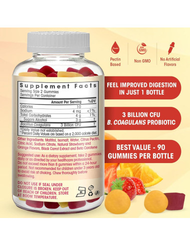 Gomitas Probioticas Sin Azucar Flamingo 90 Unidades 3 Mil Millones CFU