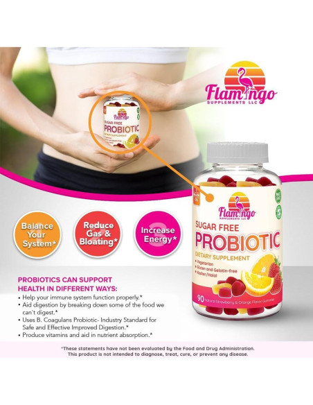 Gomitas Probioticas Sin Azucar Flamingo 90 Unidades 3 Mil Millones CFU