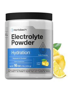 Polvo de Electrolitos Horbaach 453.6 g Sabor Limón Vegetariano