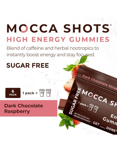 Gummies Energéticas Mocca Shots SGC 100mg Cafeína Sin Azúcar